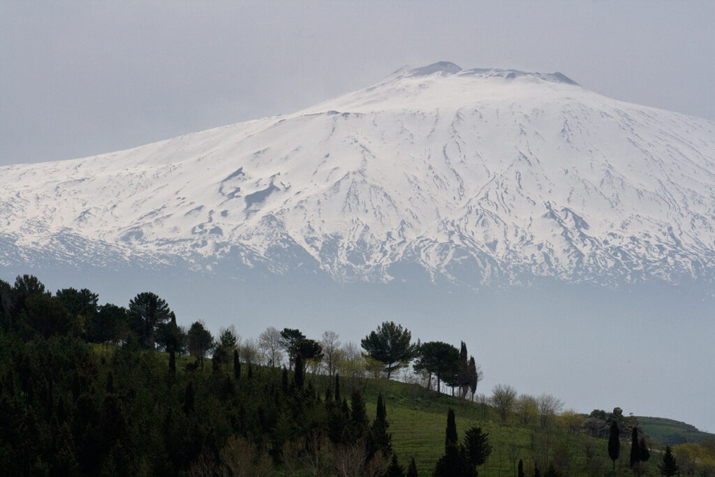 zaśnieżona Etna, zdjęcie Marek Englisz